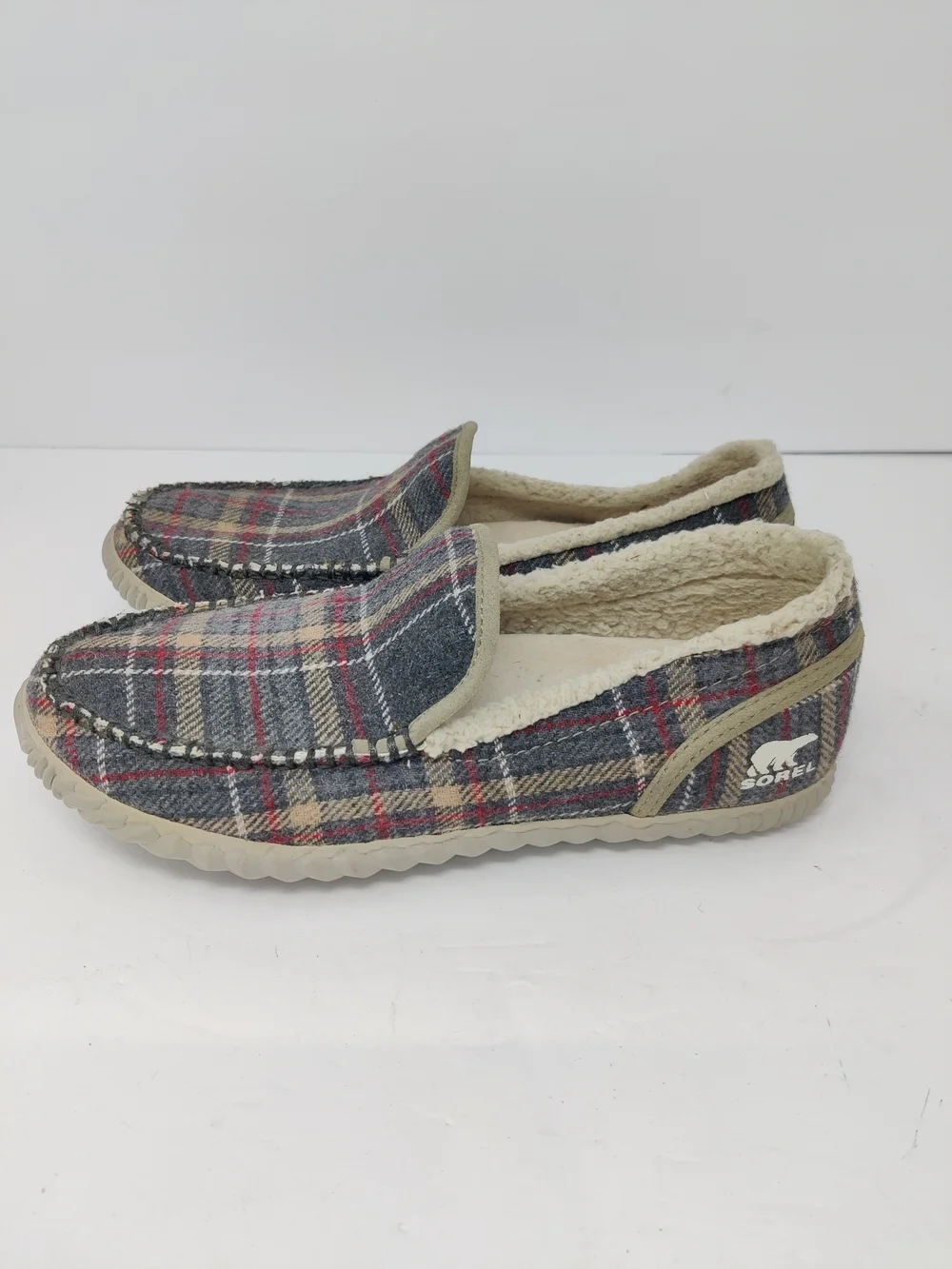 Sorel Plaid Faux Fur Lined Moc Slippers Men's 8 NM3870-271